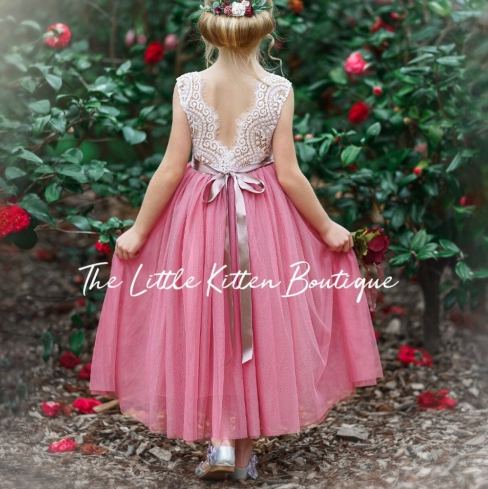 Flower Girl Dress Dusty Rose Size 7/8